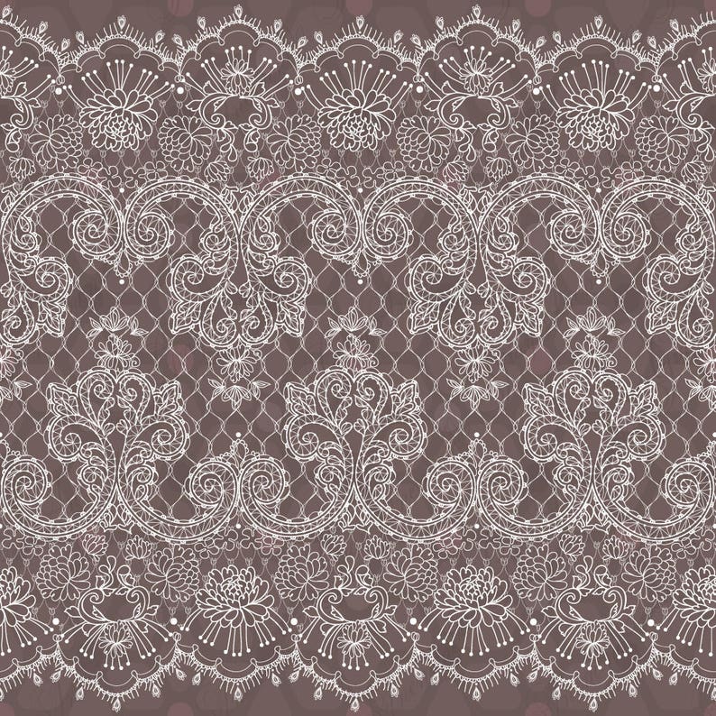 Lace 9 Seamless Lace in Black and White, Plus a Decorative White Frame and 2 Seamless