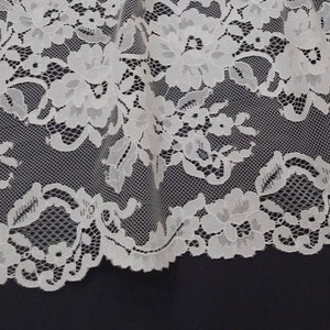 Tecido de renda marfim, renda francesa, renda chantilly, renda de casamento, renda de noiva, renda de vestido de noite, renda de lingerie, tecido LL86001