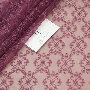 Tessuto di pizzo rosa antico rosa scuro pizzo francese pizzo Chantilly, pizzo da sposa pizzo da sposa pizzo To Love pizzo floreale smerlato pizzo lingerie LL74441