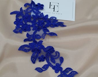 Royal Blue french lace applique, M0072