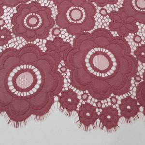 Hell lila Spitze Stoff, Stickerei Blumen Spitze Tuch, Hochzeit Braut Schleier Spitze Stoff, Abendkleid Spitze, Wimpern Dessous Spitze LL11911