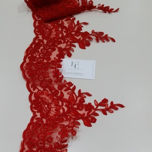 Rote Spitzenborte, Alencon Spitze, Brautkleidspitze, Hochzeitsspitze, Strumpfbandspitze, Abendkleiderspitze, Dessousspitze EEV2110