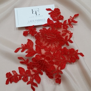 Rote Applikation, Applikation 3D Spitze, französische Chantilly Spitze Applikation, M0056