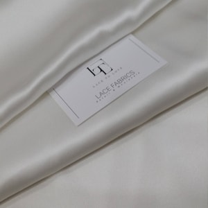 Ivory silk satin fabric by the yard. Momme 16mm, White silk fabric, Bridal silk, lingerie silk fabric, satin fabric, natural fabric. SK1001