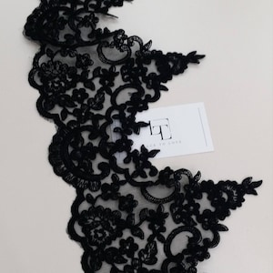 Renda preta, Renda francesa, Renda Alençon, Renda para vestido de noiva, Renda para casamento, Renda para liga, Renda para vestido de noite, Renda para lingerie Yard EEV2097