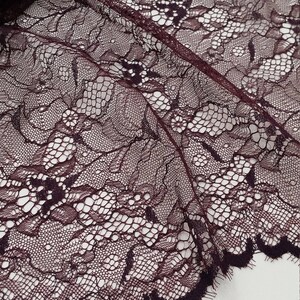 Bridal lace Red lace fabric Veil lace French Lace Alencon Lace K00589 Burgundy lace fabric Wedding Lace Lingerie Lace Red Lace