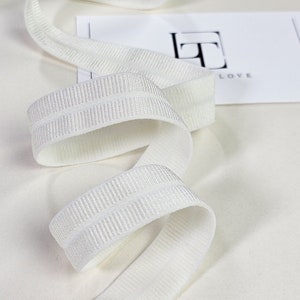 Ruban gros-grain extensible pliable blanc pour la mercerie, ruban de décoration blanc, ruban de finition blanc par mètre, ST1021