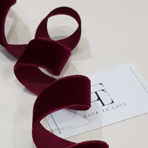 Ruban de velours rouge foncé par mètre, ruban de velours étroit, noeud cadeau de ruban de tissu de velours, velours de ruban pour les cheveux, bordure en velours ST1048