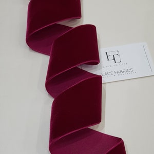 Ruban de velours rouge foncé par mètre, ST1004