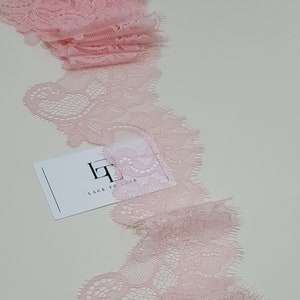 Pizzo rosa chiaro, pizzo francese, pizzo chantilly, pizzo da sposa, pizzo da sposa, pizzo da giarrettiera, pizzo da sera, pizzo da lingerie, LMF211
