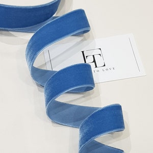 Cinta de terciopelo azul cortada a medida, ST1049