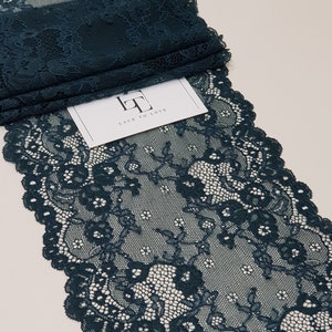 Groene stretch kanten rand, Frans kant, chokerkant, kant van Alencon, kant van de bruidsjurk kant bruiloft kant jarretel kant avondjurk kant lingerie LMF700