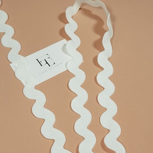 Nastro rick rack avorio, 2,5 cm/0,98 pollici di larghezza, nastro jumbo ric rac bianco sporco, venduto tagliato su misura, ST1001
