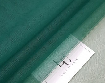 Green tulle fabric, lingerie tulle fabric, evening dress tulle - 61&quot; (155 cm) wide - sold per meter TK9538