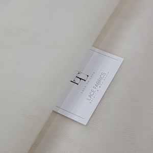 Tecido de tule rígido marfim claro, para tule de vestido, tule de vestido de noiva - 118&quot; (300 cm) de largura - vendido por metro HT1008