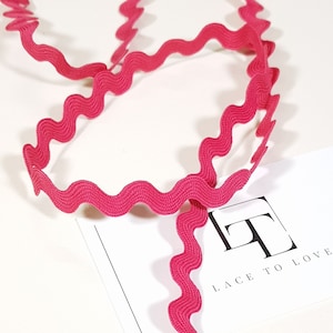 Nastro rick rack rosa, 1,4 cm/0,55 pollici di larghezza, nastro jumbo ric rac rosa, venduto tagliato su misura, ST1064