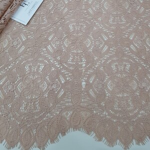 Tela de encaje beige, tela de encaje Alencon estilo español grueso vendida por metros, L43432