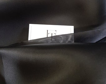 Black silk satin organza fabric sold by the yard. Natural silk satin organza fabric KEL1005