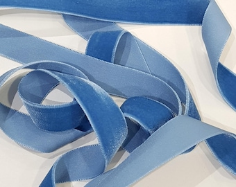 Wstążka aksamitna niebieska cięta na wymiar, ST1049