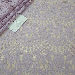 Tela de encaje lila claro Encaje para amar, encaje francés, encaje bordado, encaje de boda encaje nupcial vestido de noche encaje Alencon encaje LL18001