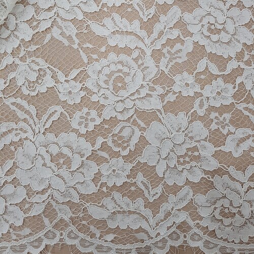 Off White Lace Fabric by the Yard French Lace Embroidered - Etsy