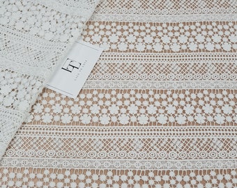 Ivory Vintage Spitzenstoff verkauft lose Ware N20212