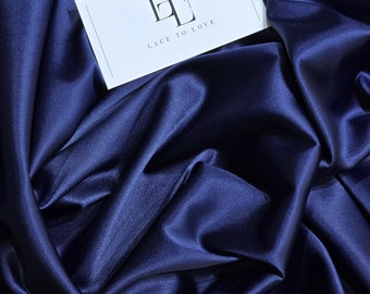 Tissu satin extensible bleu par mètre, tissu pour robe en satin élastique bleu roi, tissu satin pour lingerie, LS6795