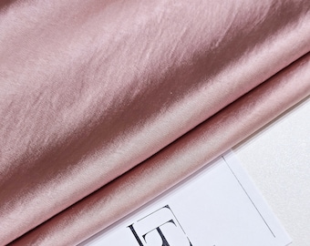 Pink sand washed stretch satin fabric by the meter, elastic skirt fabric, lingerie fabric, TLS1002