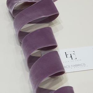 Cinta elástica de terciopelo lila/morado cortada a medida, cinta de terciopelo ancha, cinta de tela de terciopelo, lazo de regalo, cinta para el cabello, adorno de terciopelo DB1006
