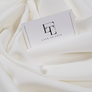 Ivory elastic crepe fabric by the yard, wedding fabric, skirt fabric,  bridal fabric KLT001