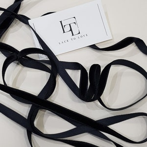 Nastro di velluto nero tagliato a misura, nastro di velluto nero stretto, fiocco regalo in tessuto di velluto, nastro per capelli in velluto, rifinitura in velluto ST1052