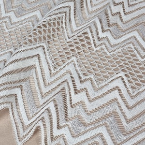 Ivory lace fabric by the yard, French Lace, Alencon Lace, Bridal gown lace Wedding Lace Garter lace Evening dress lace Lingerie Lace LL83321
