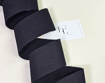 Black cotton grosgrain ribbon, grosgrain decoration ribbon, hair bow supplies, by the yard, haberdashery finishing grosgrain trim, ST1071