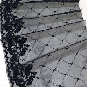 Renda elástica preta, renda francesa, renda chantilly, renda elástica, acabamento em renda elástica, vestido de noite, renda, lingerie, renda chantilly JE11361