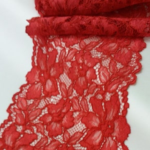 Roter Spitzenbesatz, französische Spitze, Alencon Spitze, Brautkleidspitze, Hochzeitsspitze, Strumpfbandspitze, Abendkleiderspitze, Dessousspitze lose Ware L97712