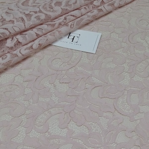 Rosa Spitzenstoff, Französische Spitze, Chantilly-Spitze, Hochzeitsspitze, Brautspitze, Abendkleiderspitze, Dessous-Spitze, Stoff Meterware EVS103V