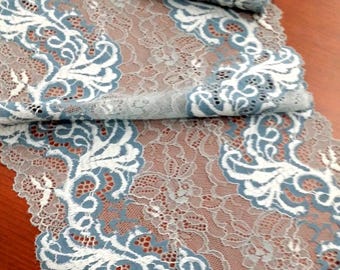 Gray blue lace Trimming French Lace Chantilly Lace Bridal lace Wedding Lace Scalloped lace Eyelash lace Floral Lace Lingerie Lace LJ2201