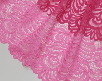 Pink lace fabric by the yard, French Lace, Embroidered lace, Wedding Lace, Bridal lace Evening dress lace Lingerie Lace Alencon Lace J259003