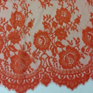 Tessuto di pizzo rosso pizzo Chantilly, pizzo francese, pizzo da sposa pizzo da sposa abito da sera pizzo pizzo ciglia smerlato pizzo lingerie L6327