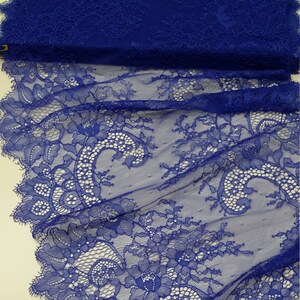 Rifinitura in pizzo blu, pizzo chantilly, pizzo francese, pizzo da sposa, pizzo smerlato pizzo per ciglia pizzo floreale lingerie pizzo tagliato su misura EVSL037C