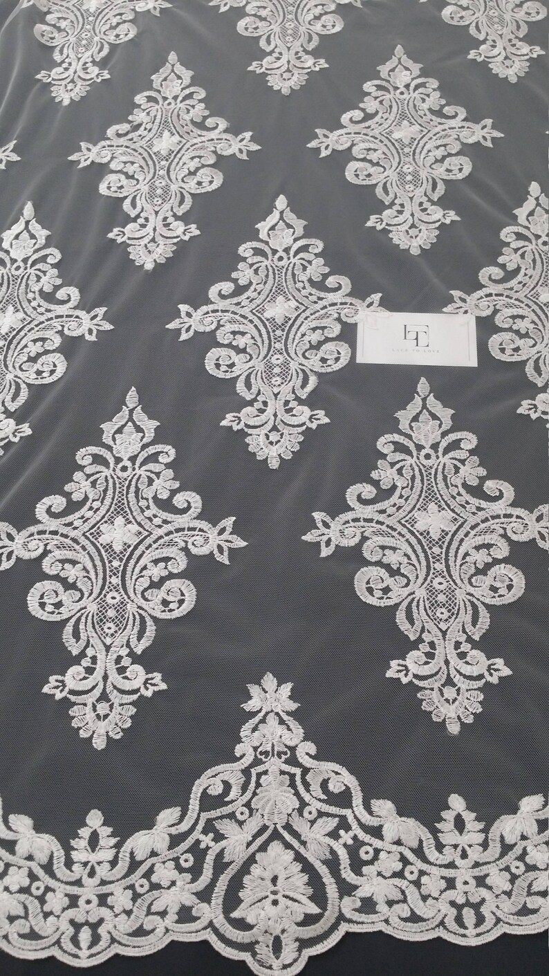 white wedding lace fabric
