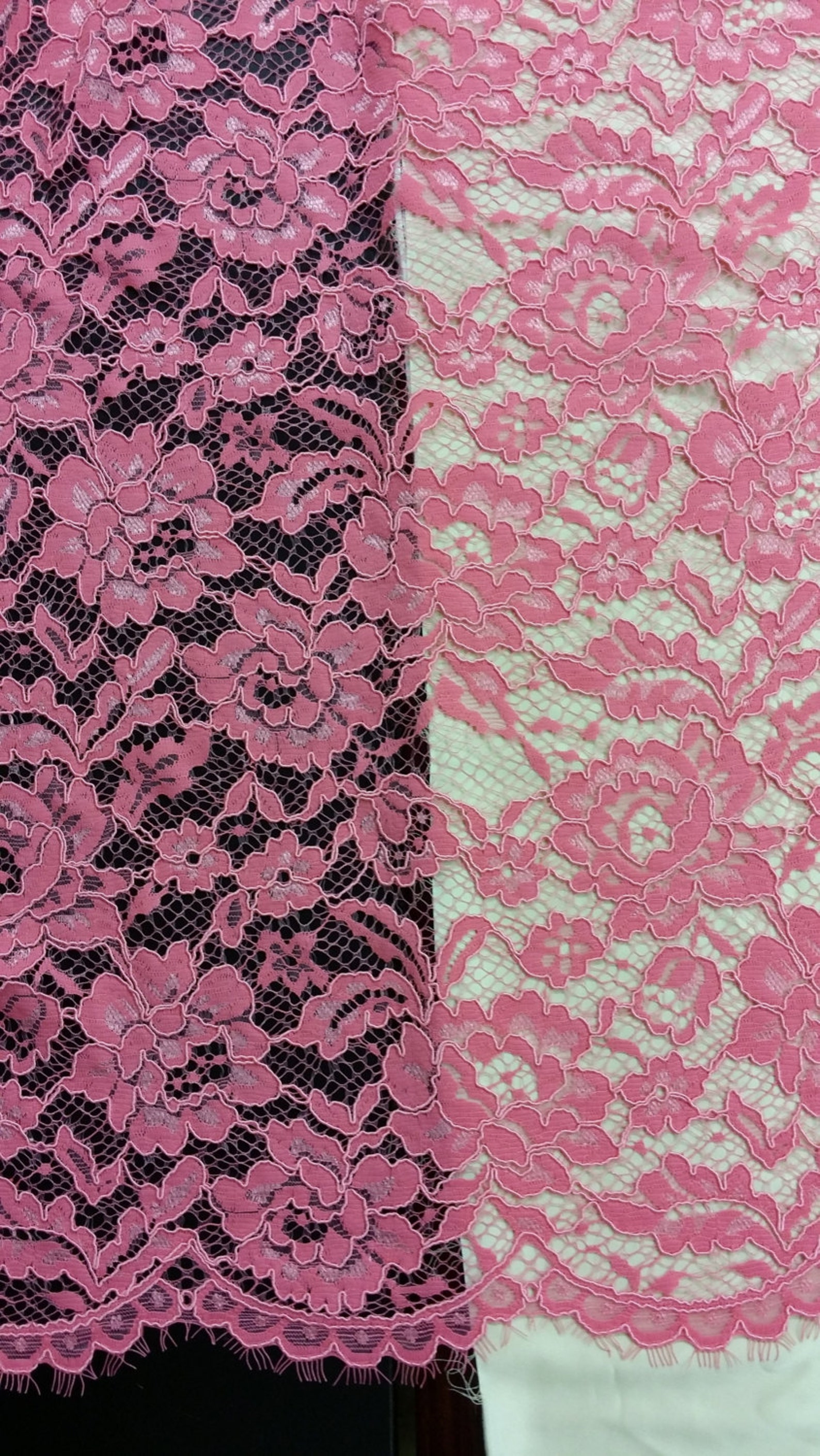 Pink Lace fabric by the yard French Lace Embroidered lace Etsy