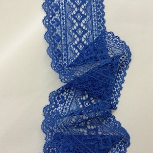 Encaje azul recorte encaje francés, encaje de Alencon, encaje de vestido de novia, encaje de boda encaje de liga vestido de noche encaje lencería encaje cortado a la talla L2811