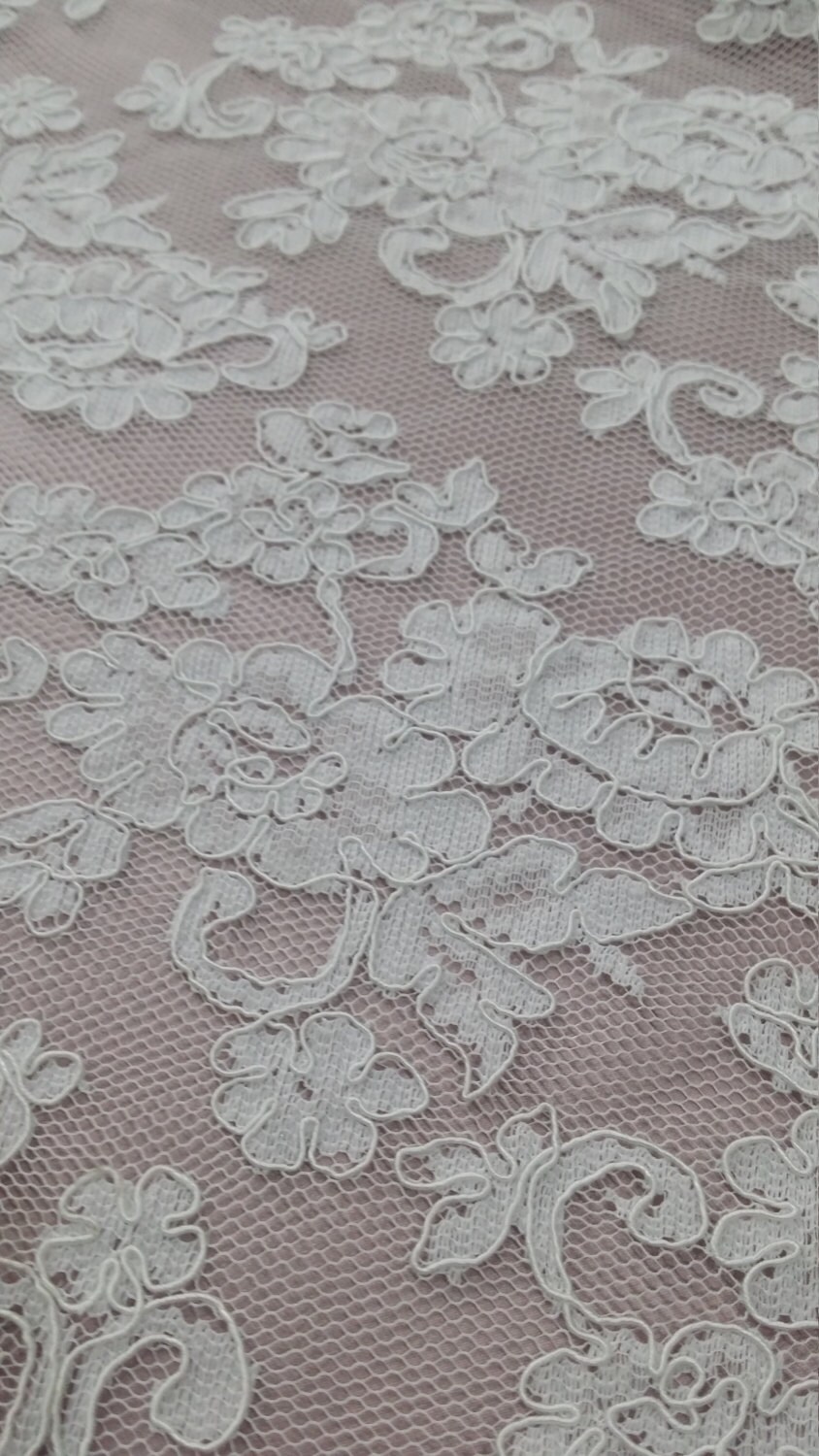 Ivory Lace Fabric by the Yard French Lace Embroidered Lace | Etsy