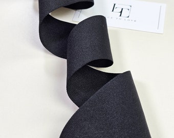 Black grosgrain ribbon, grosgrain decoration bows, hair bow supplies, by the yard, gift bow, hair ribbon, grosgrain trim, V031