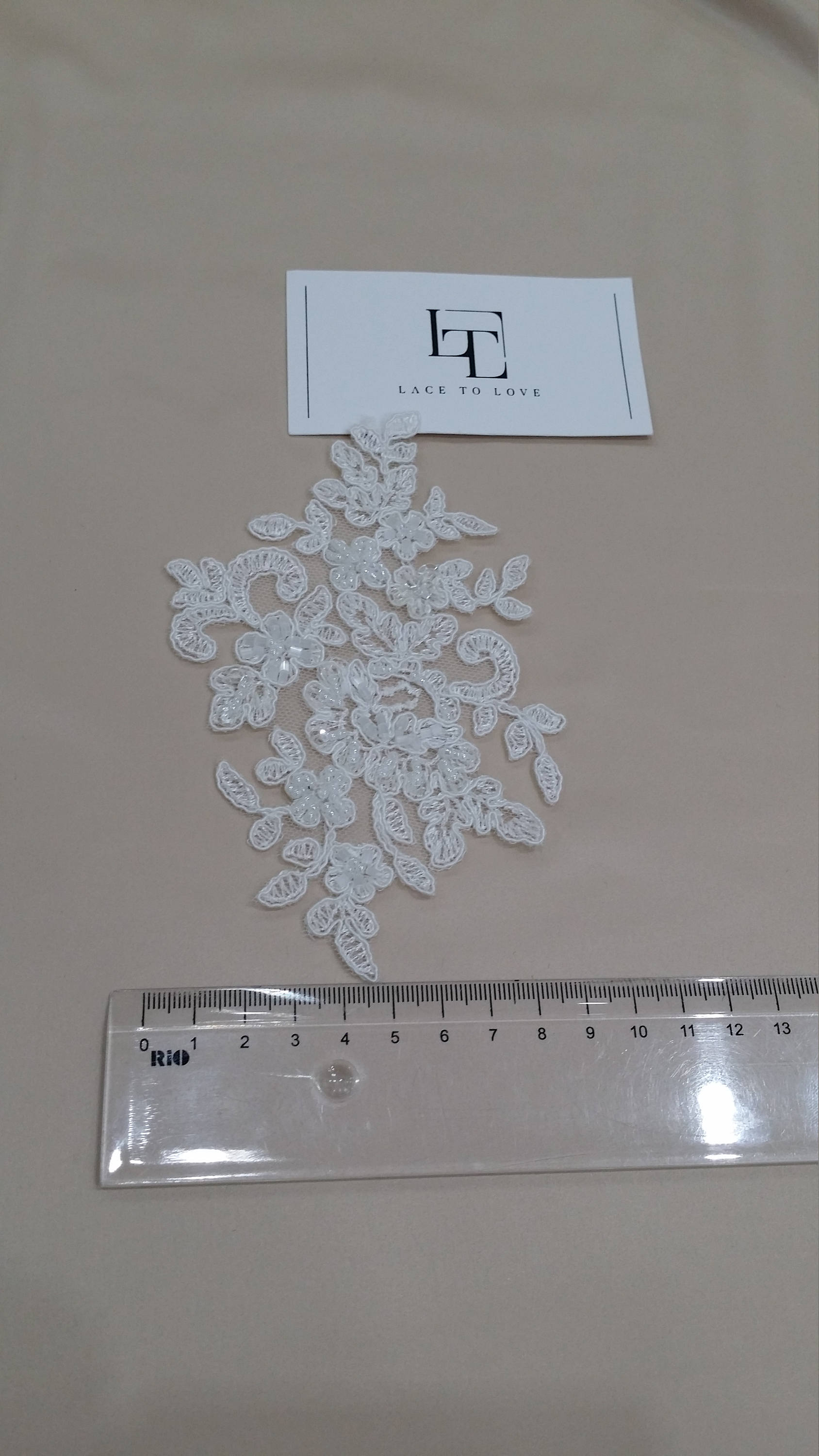 Ivory Beaded Lace Halle