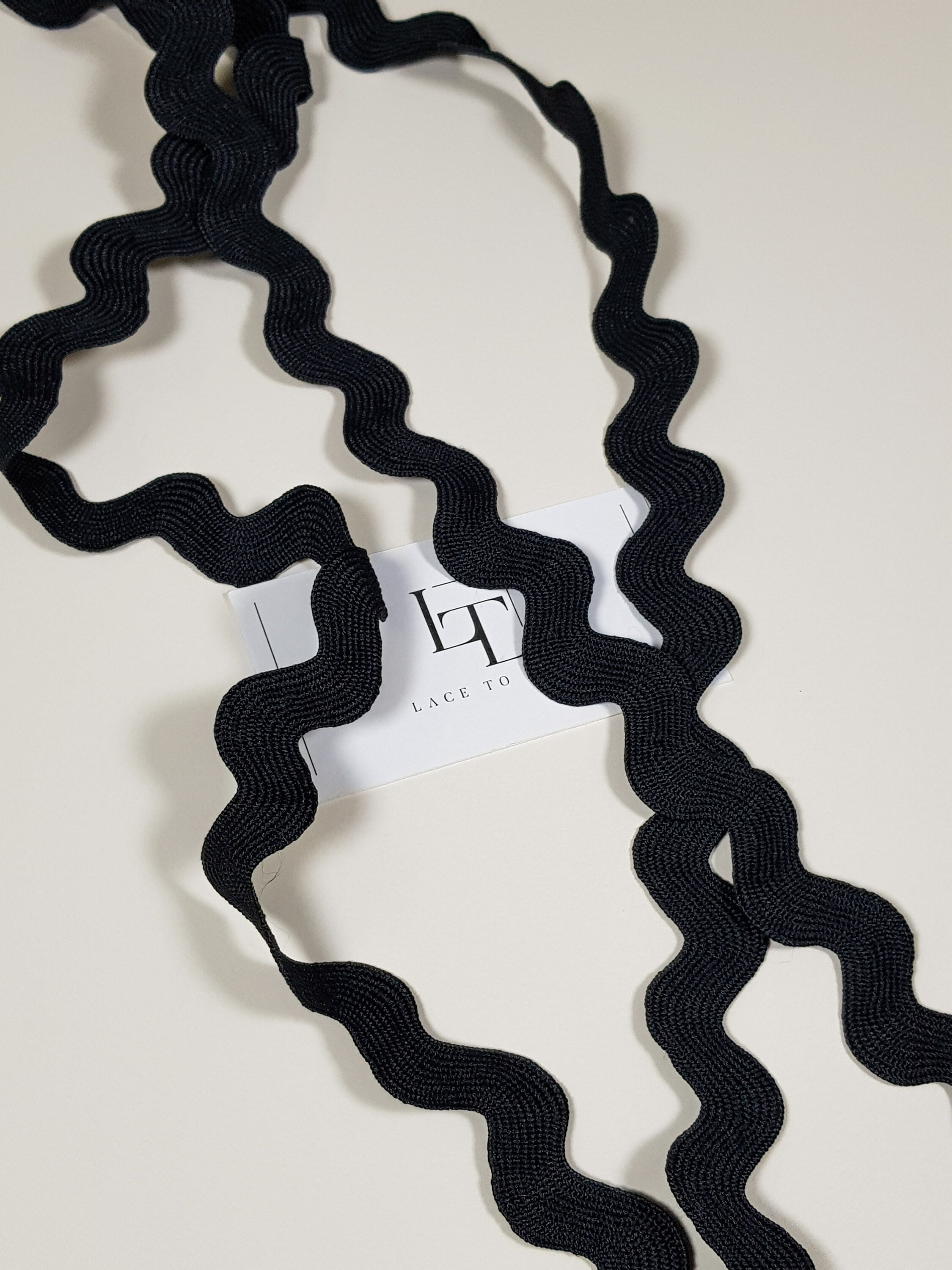 Black Rick Rack Ribbon, 2.5 Cm/0.98 Inches Wide Black Jumbo Ric Rac ...