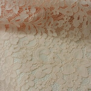 Tecido de renda rosa salmão, renda francesa, renda Alençon, renda de noiva, renda de casamento, renda bordada, renda para vestido de noite, renda para lingerie L71911