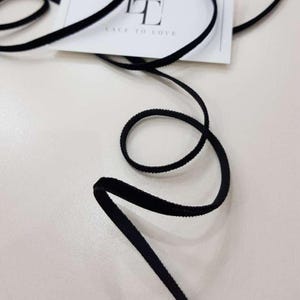 Ruban de velours noir par mètre, étroit ruban de velours noir, noeud cadeau en ruban de tissu de velours, ruban de velours pour cheveux, bordure en velours ST1011