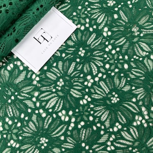 Grüne Blumenmuster Spitze Stoff Meterware, Alencon Spitze, Abendkleid Spitze J77912